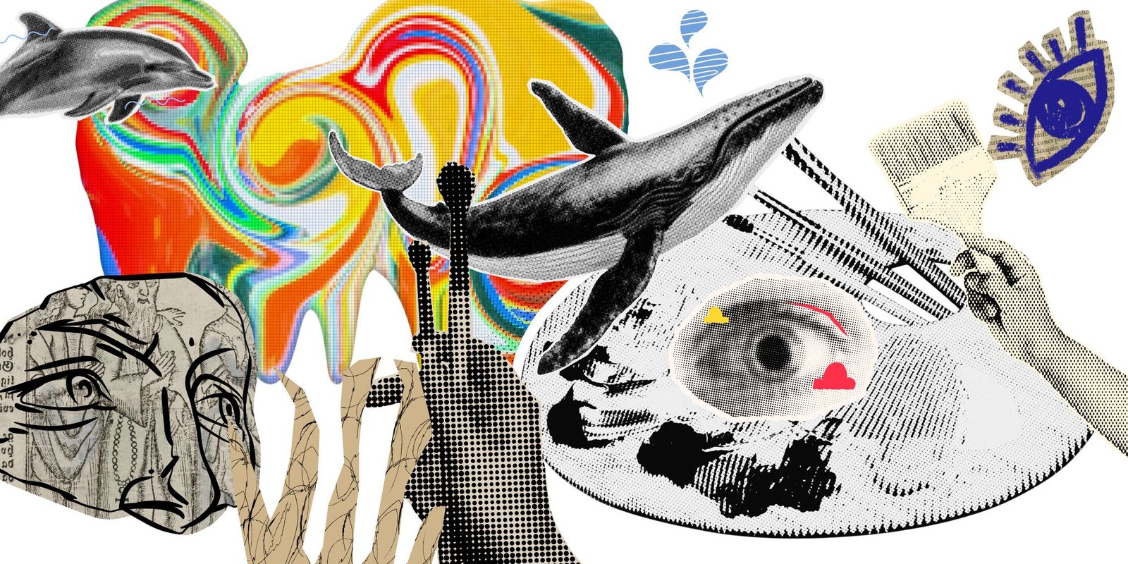 a collage of lots of different artistic clippings